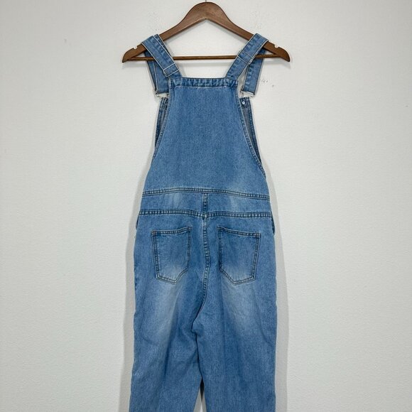 Misslook Floral Painted Denim Bib Overalls Festival Quirky Women's Size Small - Picture 3 of 12